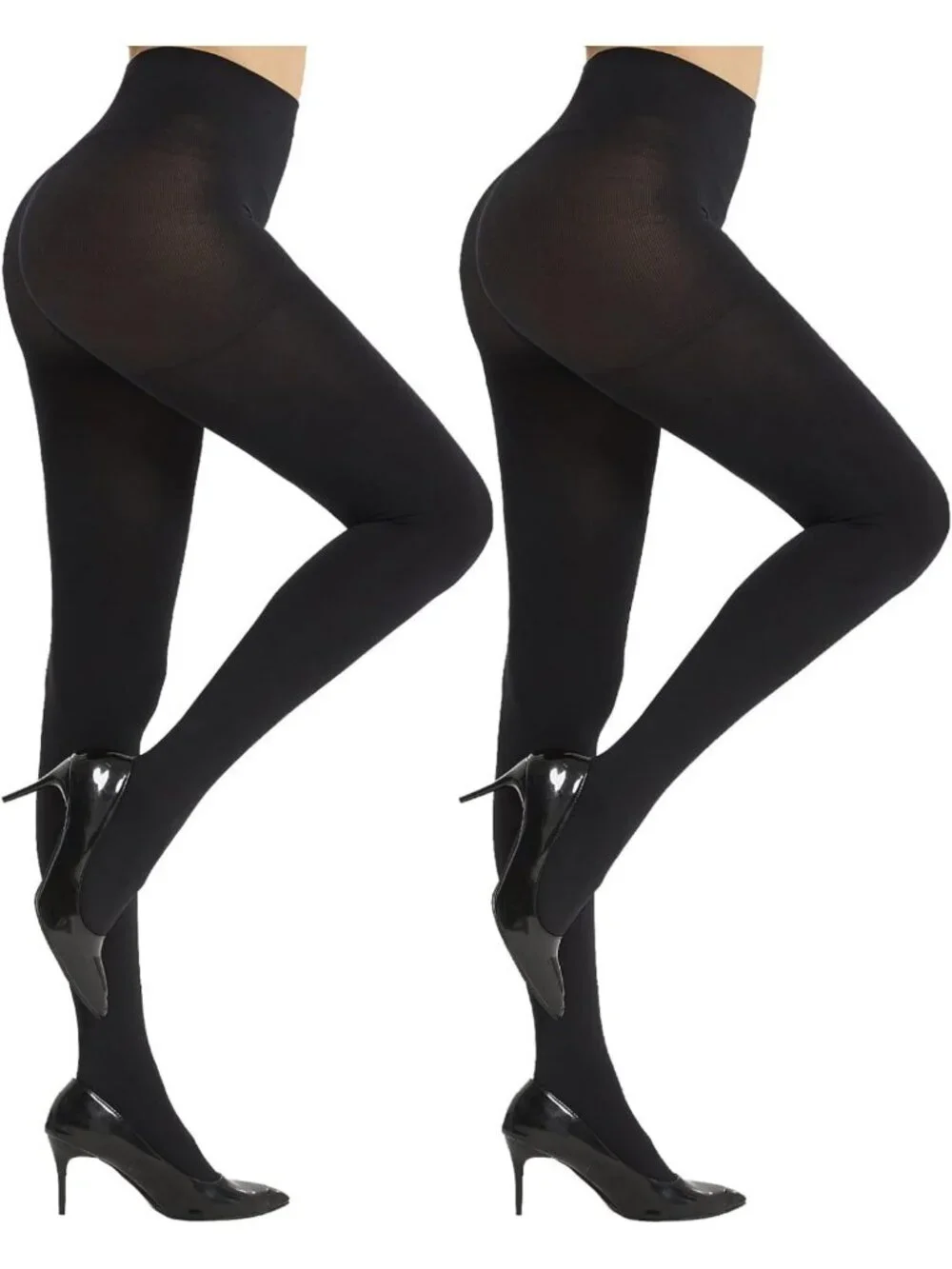 Super Opaque Control-Top Tights for Women - Blackout, 2 Pairs, Comfortable Fit
